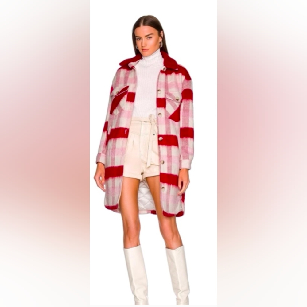 NWT BlankNYC Cherry Pick Plaid Wool blend Shacket